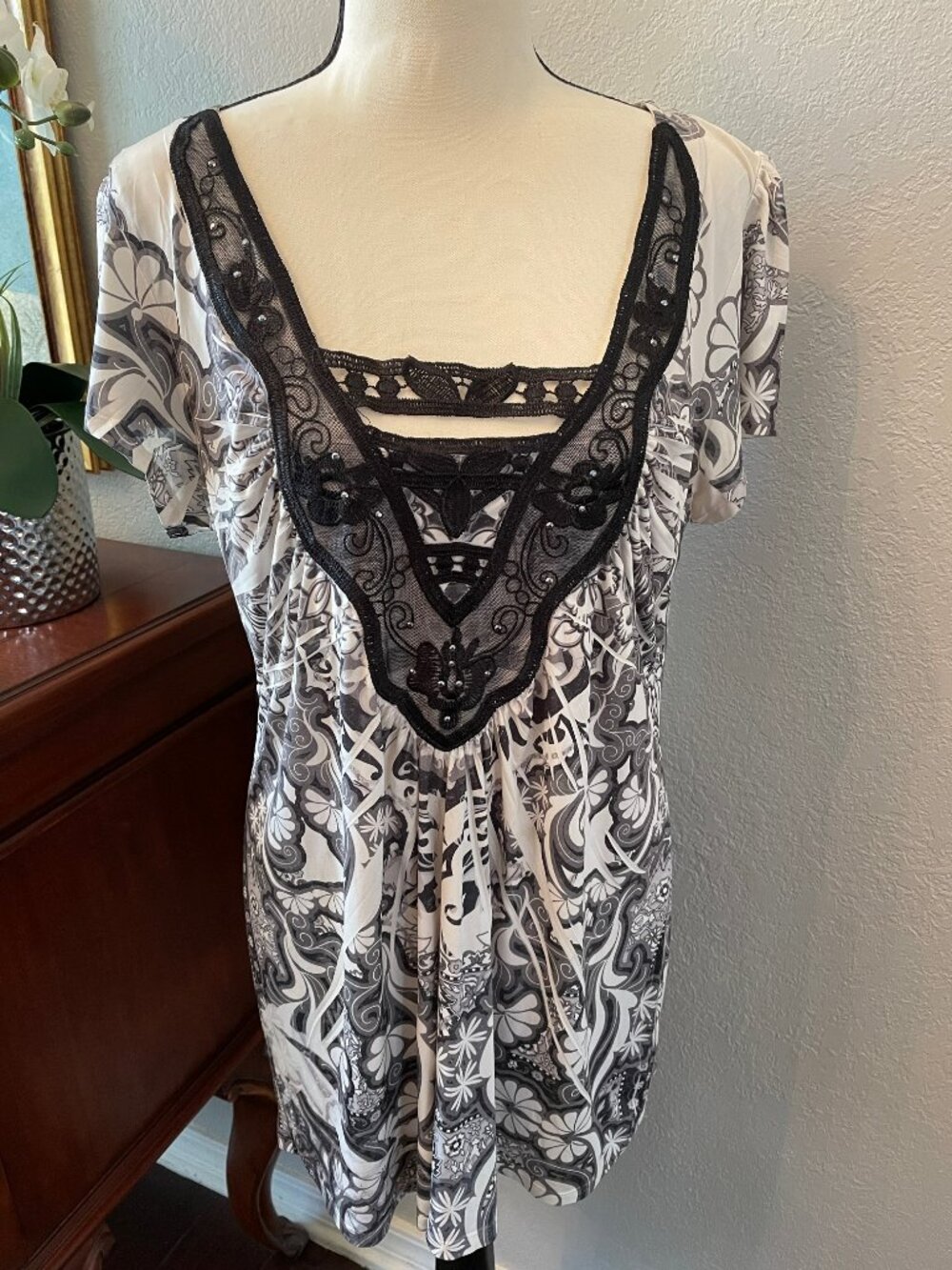 tunic with lace detail